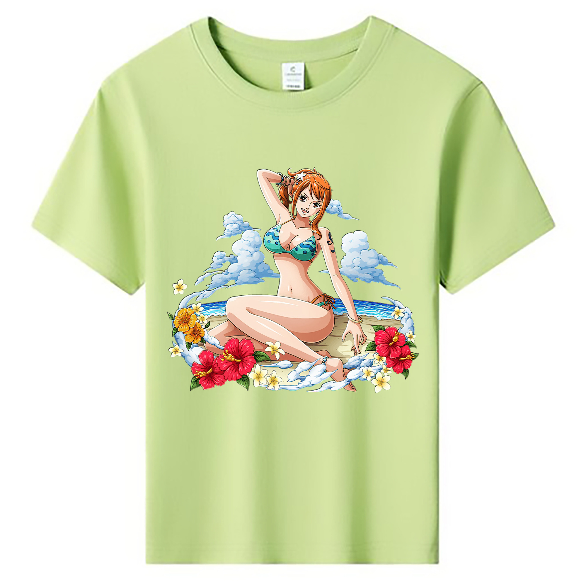 （画像用） ワンピース ナミ ONE PIECE Nami 綿100％キッズTシャツ（フロントプリント）